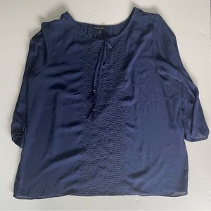 Women's Banana Republic Loose Comfortable and Elegant Navy Blouse Top Size XL